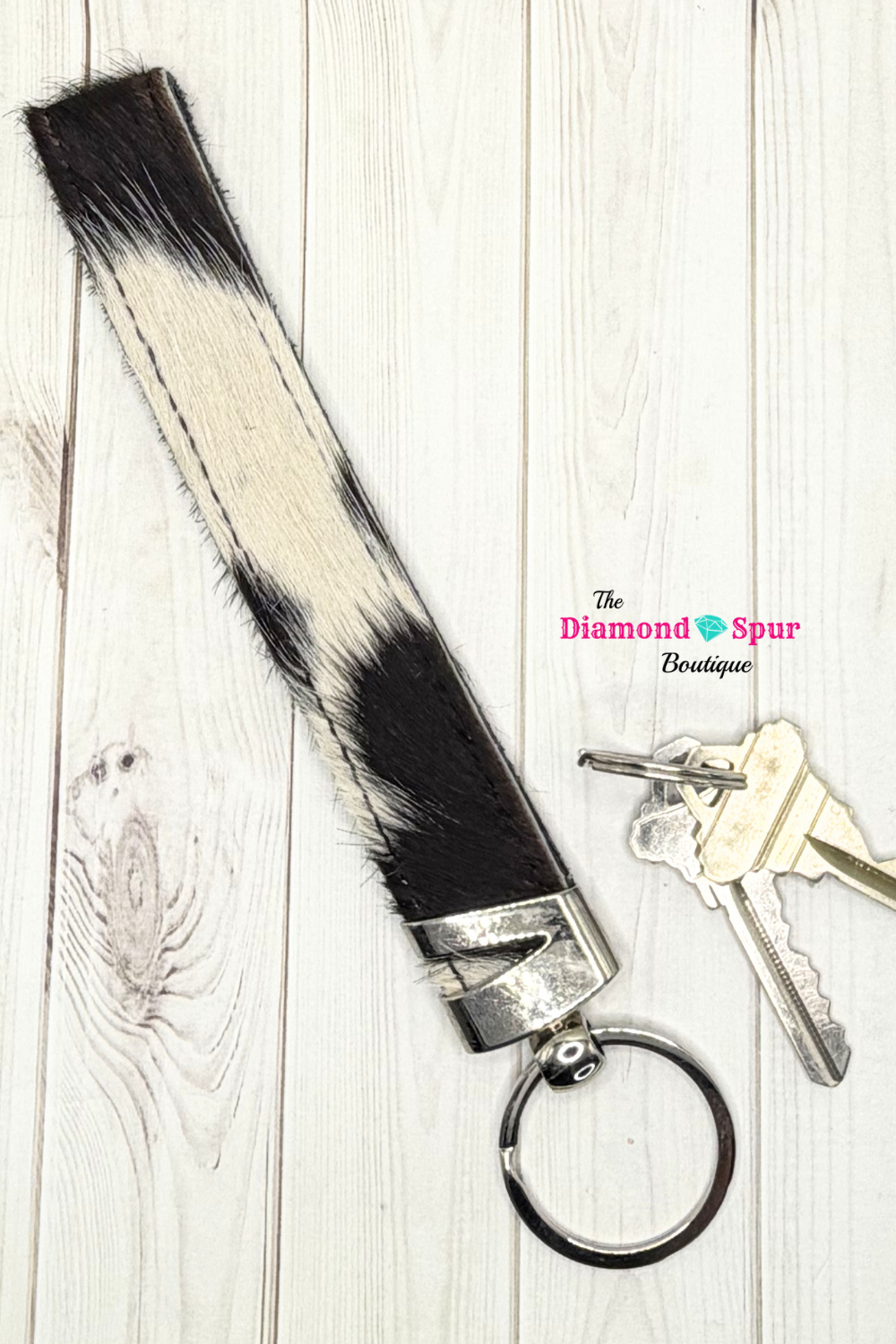 Cowhide Wristlet Keychain