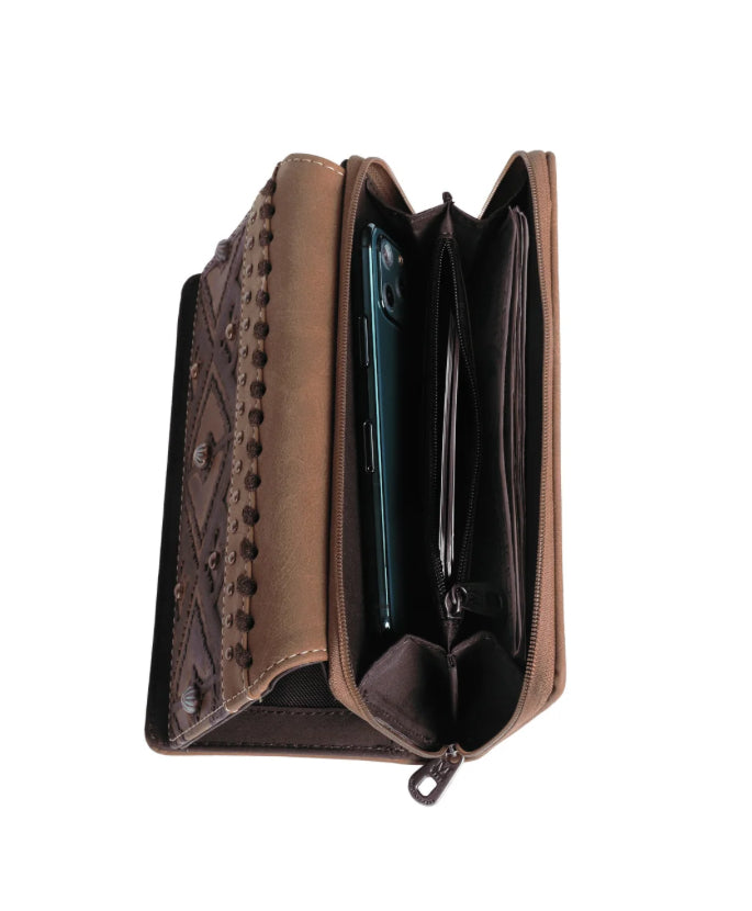 Turquoise Diamond Hair On Hide Wallet - The Diamond Spur Boutique