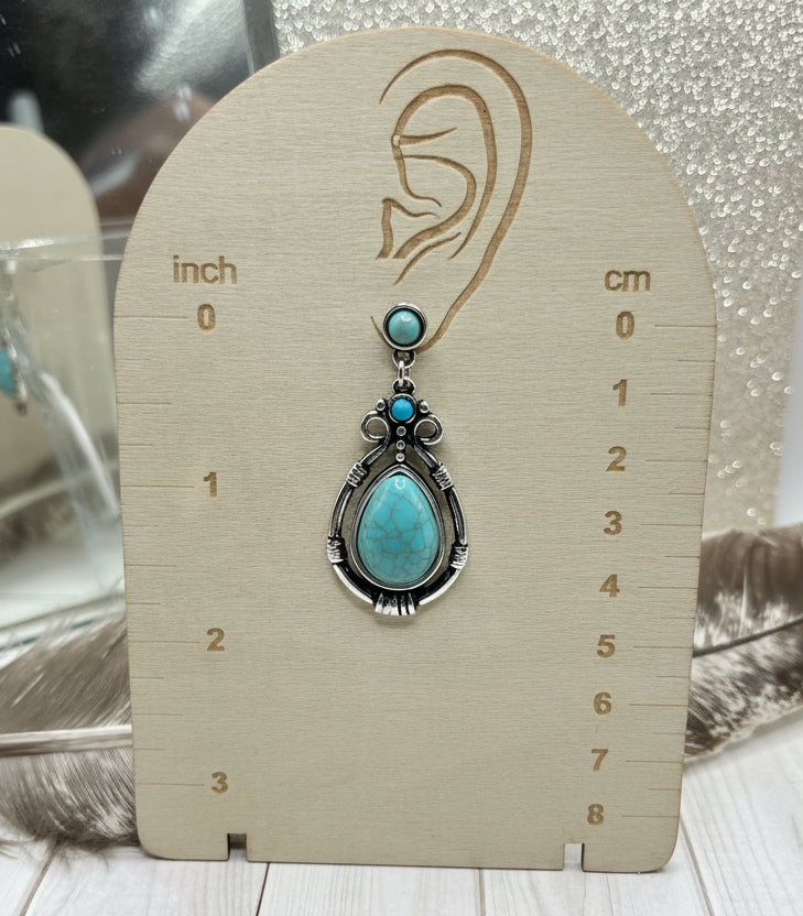 Vintage Vibes Turquoise Earrings - The Diamond Spur Boutique