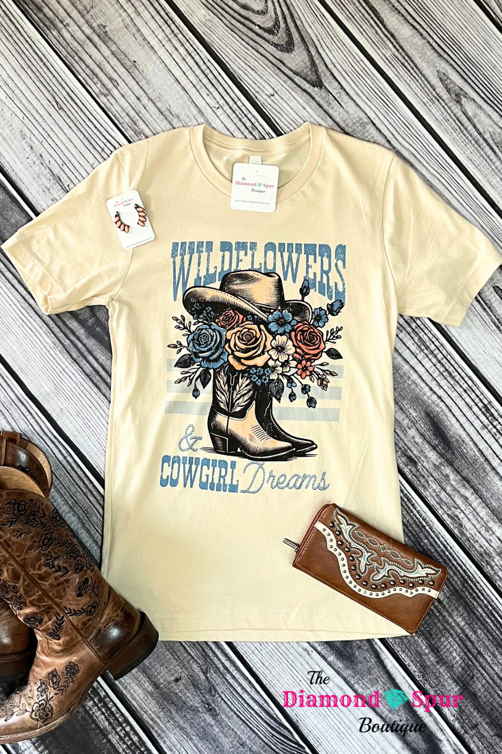 Wildflowers & Cowgirl Dreams Tee - The Diamond Spur Boutique