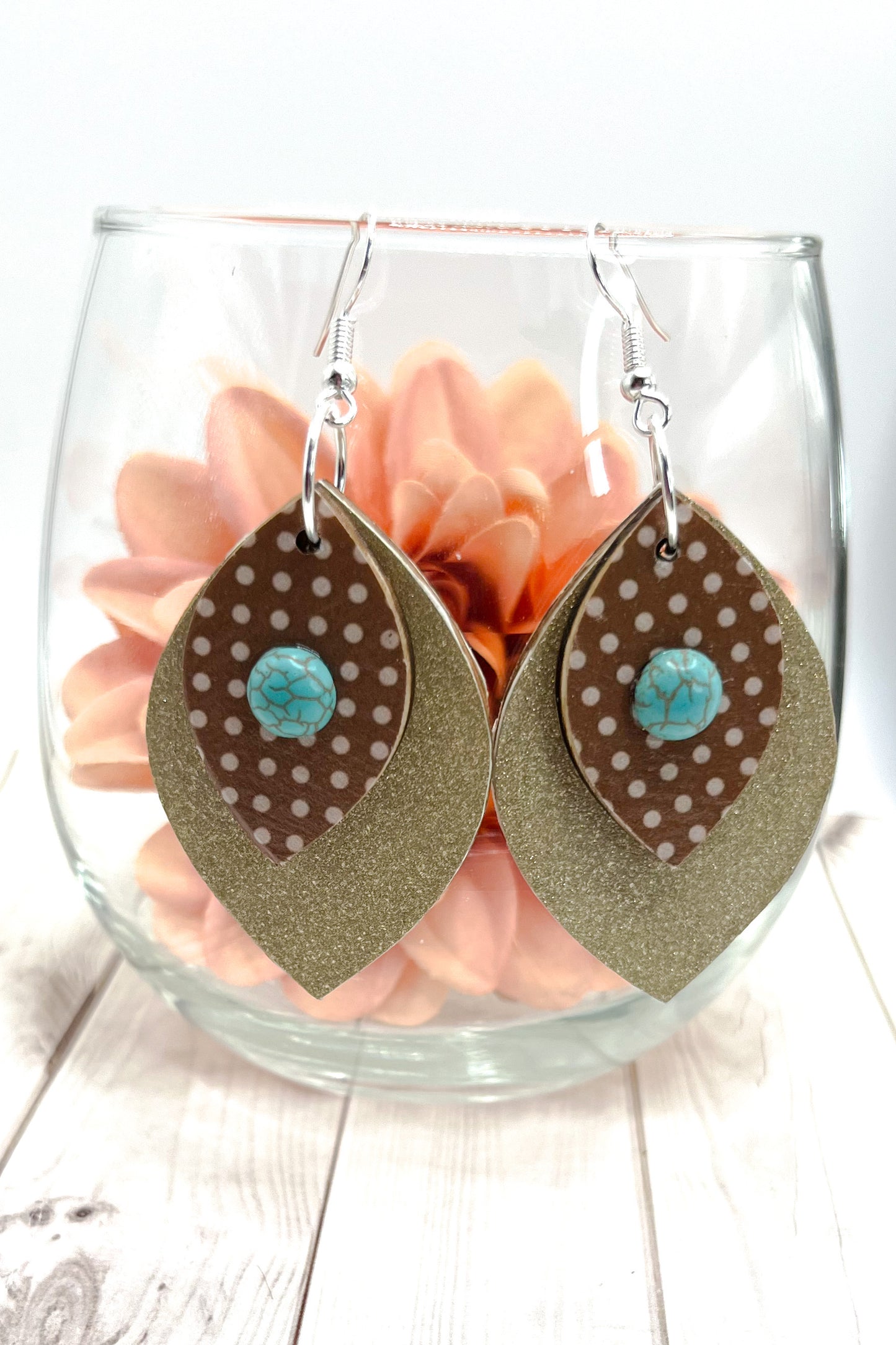 Gold Glitter & Polka Dot Earrings - The Diamond Spur Boutique