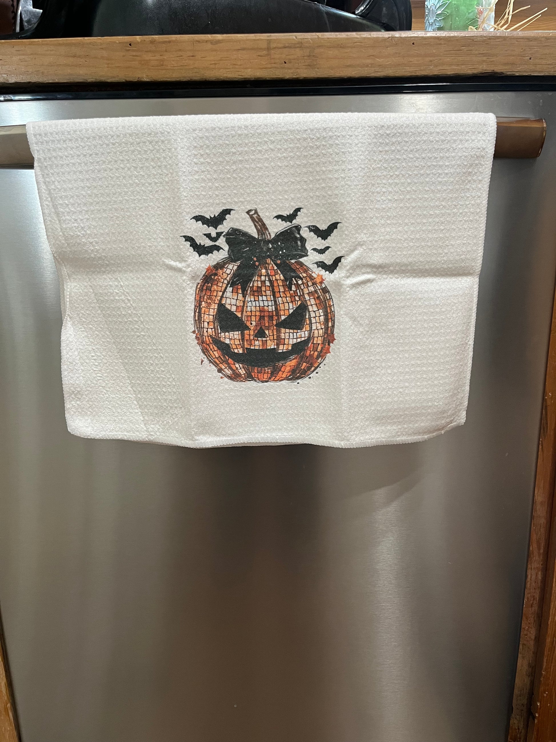 Disco Pumpkin Dish Towel - The Diamond Spur Boutique
