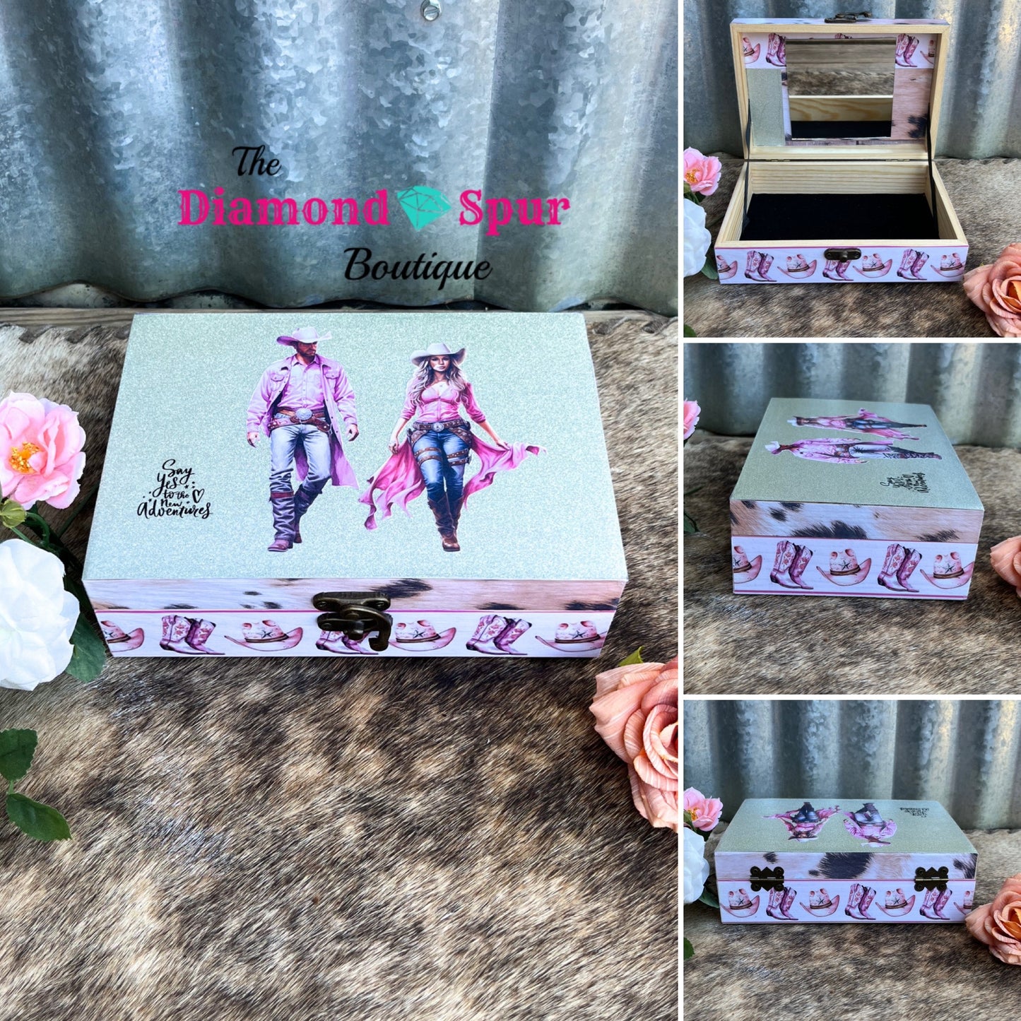 Pink Cowgirl Jewelry/Keepsake Box - The Diamond Spur Boutique
