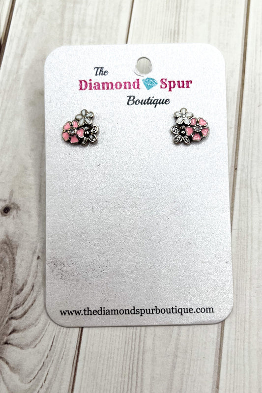 Flower Cluster Sterling Silver Stud Earrings - The Diamond Spur Boutique