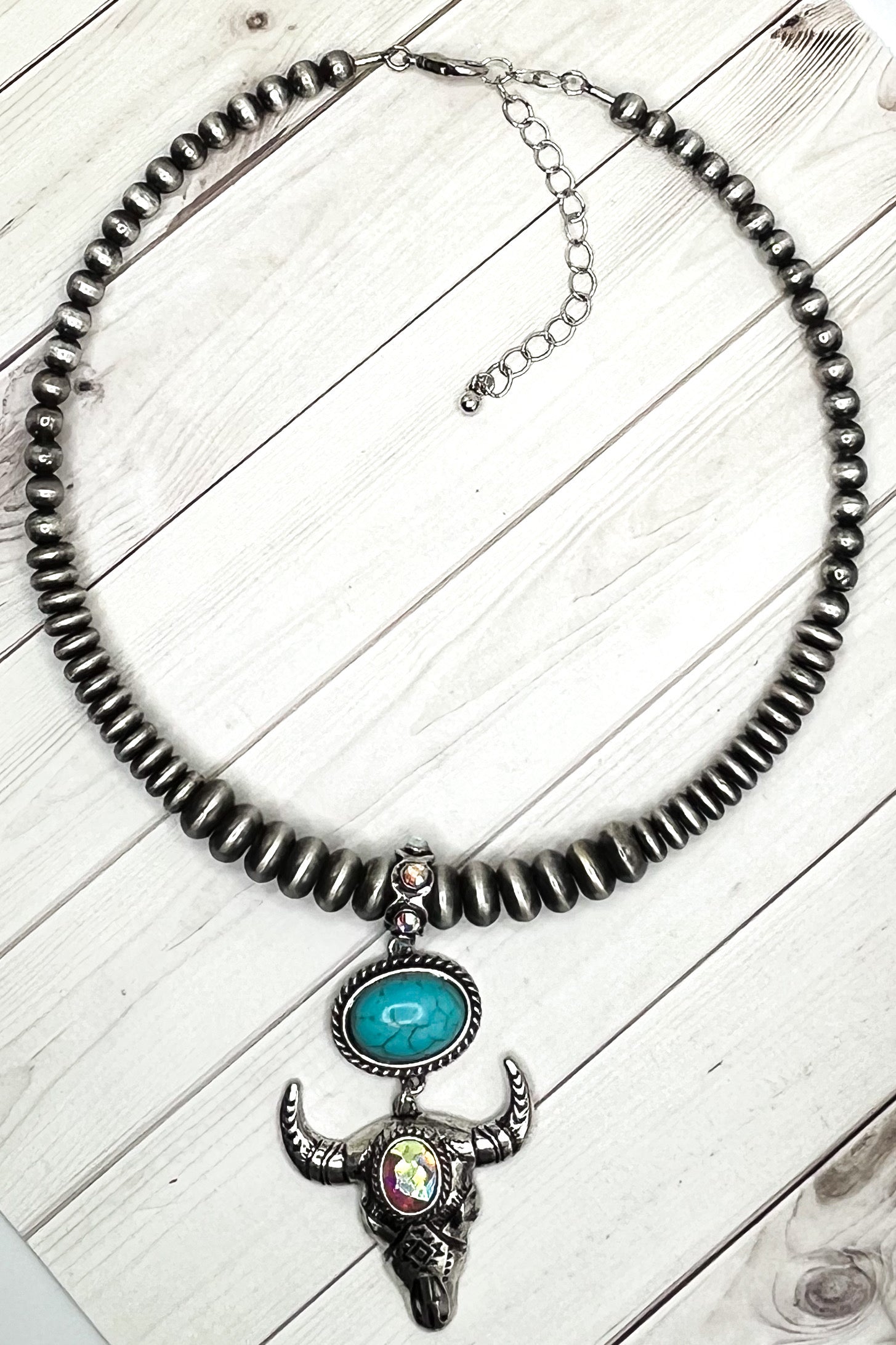 Steer Skull Choker Necklace - The Diamond Spur Boutique