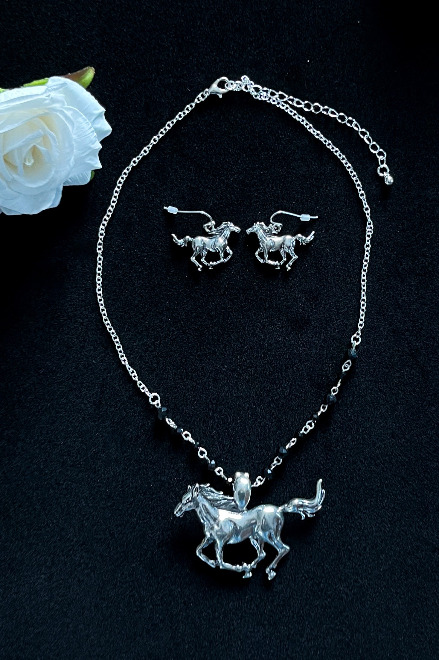 Wild Horse Pendant Necklace and Earring Set - The Diamond Spur Boutique