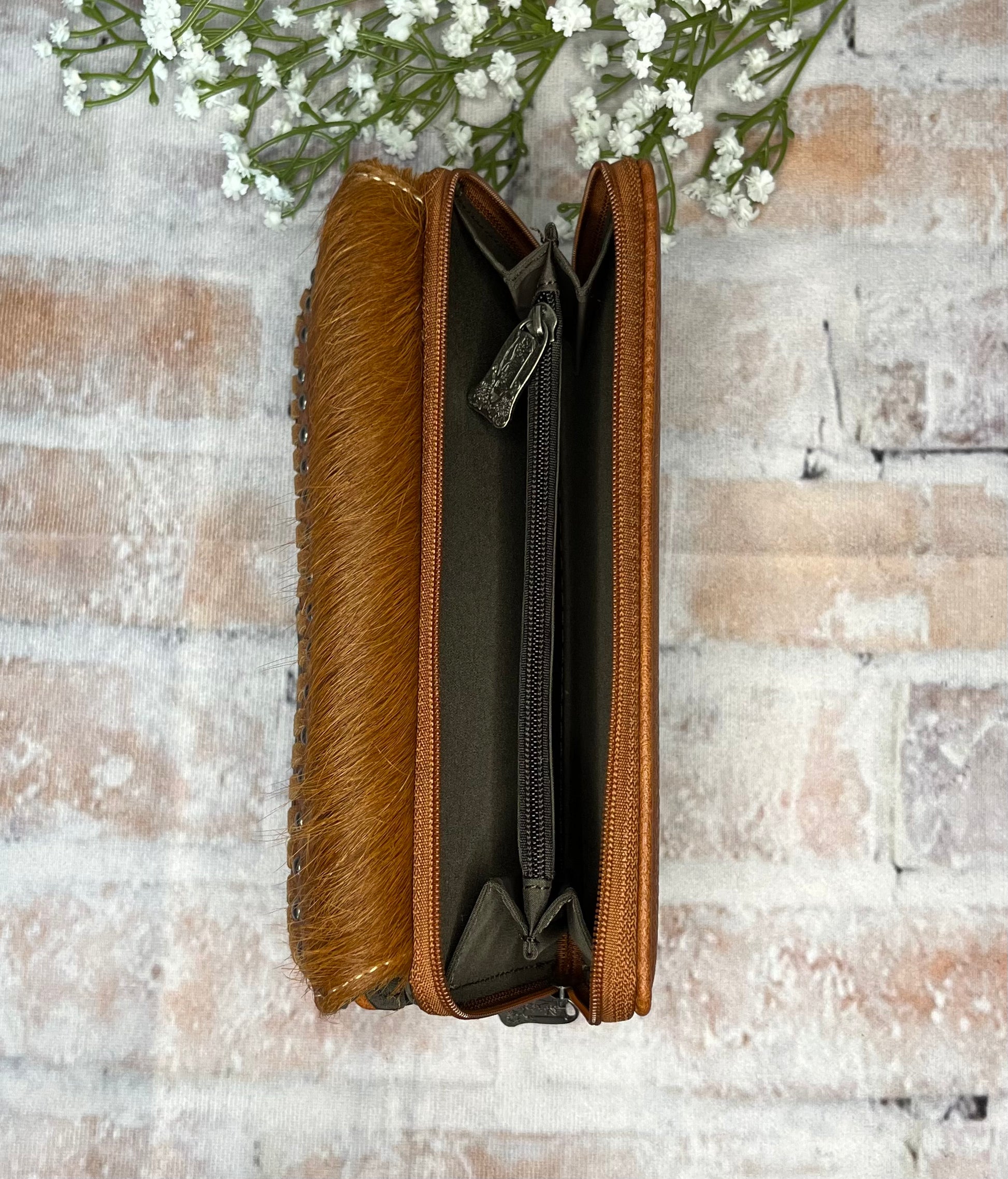 Saddle Shape Hair On Hide Wallet-Brown - The Diamond Spur Boutique