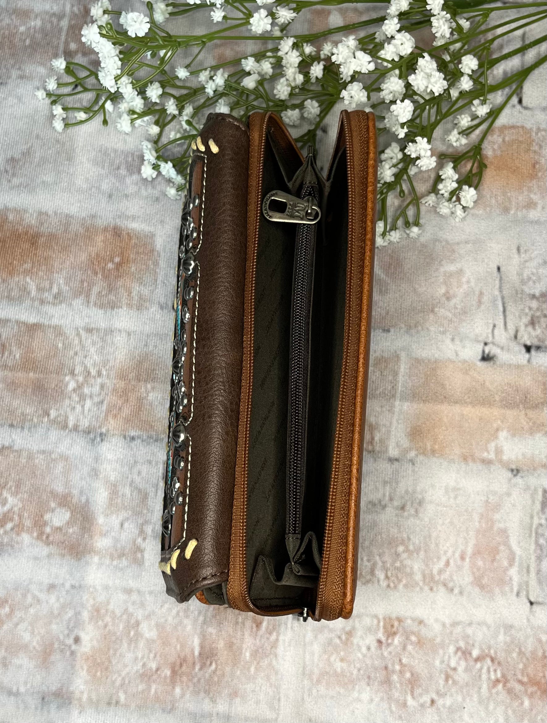 Studded Aztec Wallet - The Diamond Spur Boutique