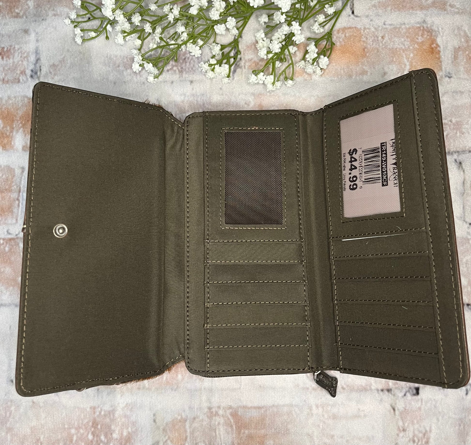 Saddle Shape Hair On Hide Wallet-Coffee - The Diamond Spur Boutique