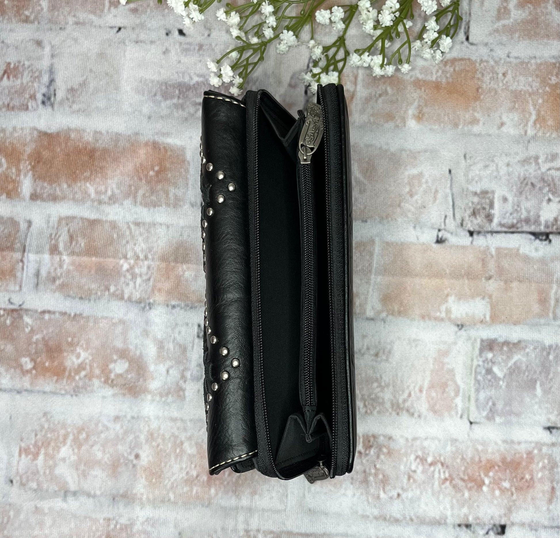 Stitched Diamond Secretary Style Wallet - The Diamond Spur Boutique