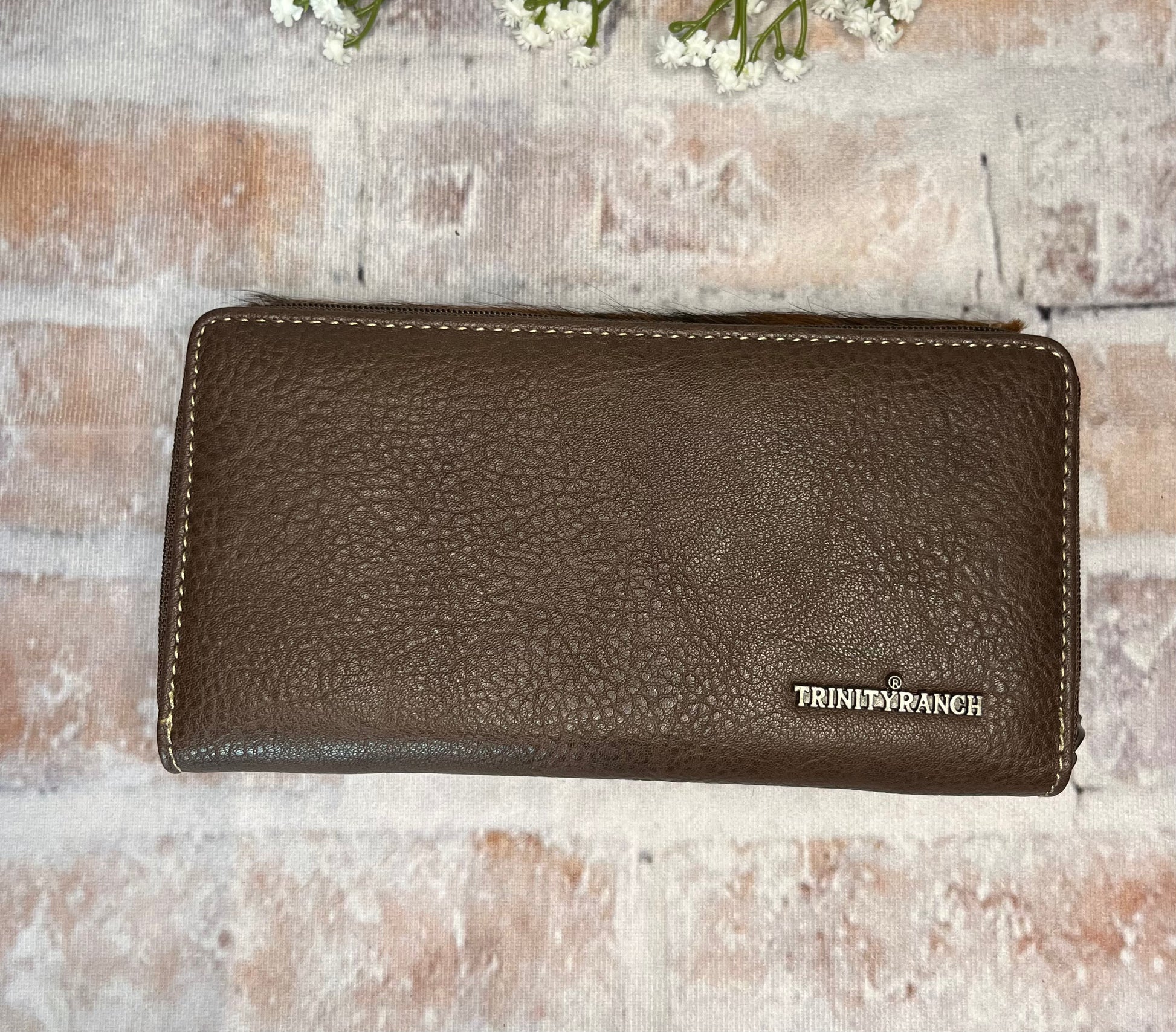 Saddle Shape Hair On Hide Wallet-Coffee - The Diamond Spur Boutique