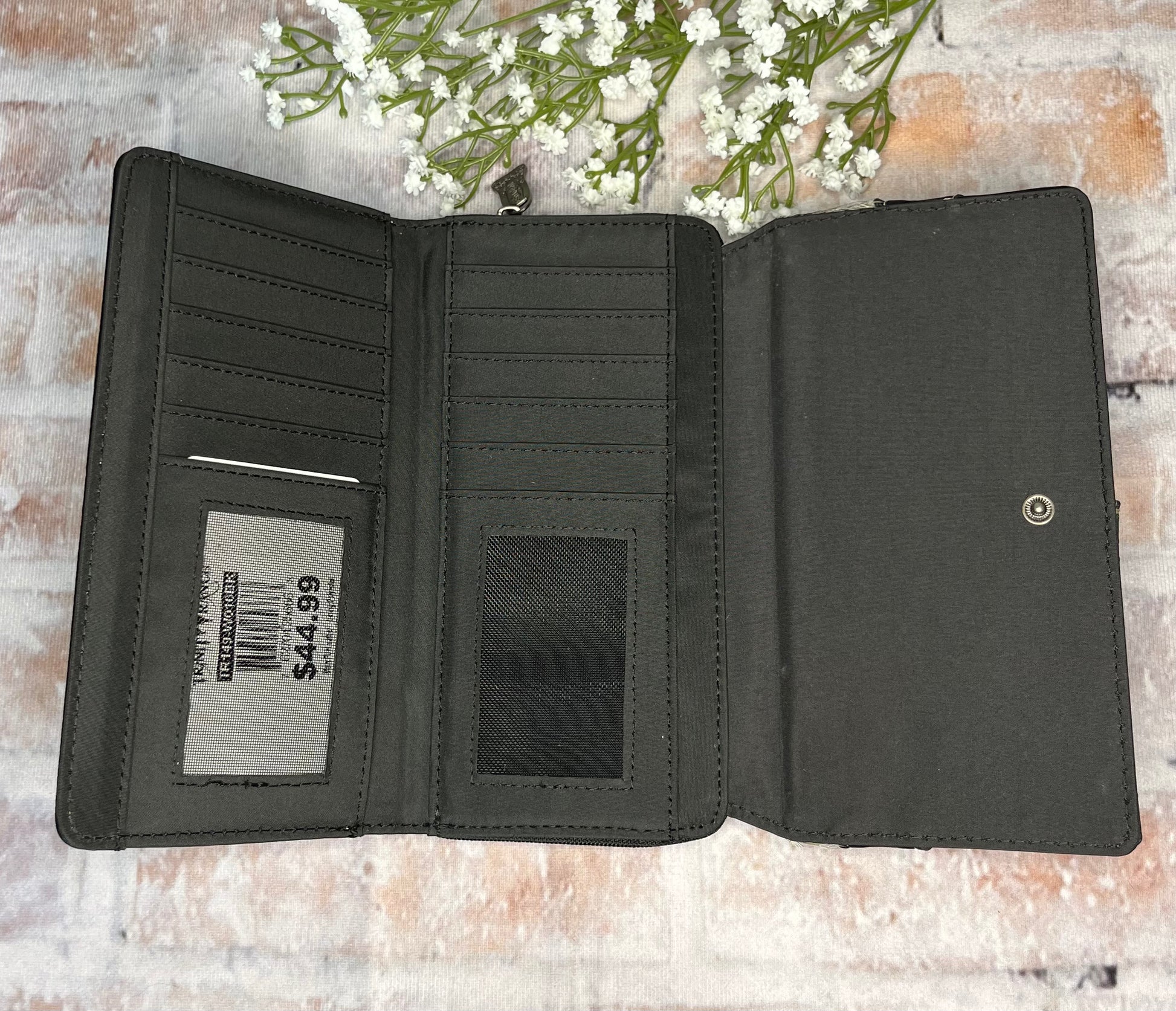 Saddle Shape Hair On Hide Wallet-Black - The Diamond Spur Boutique