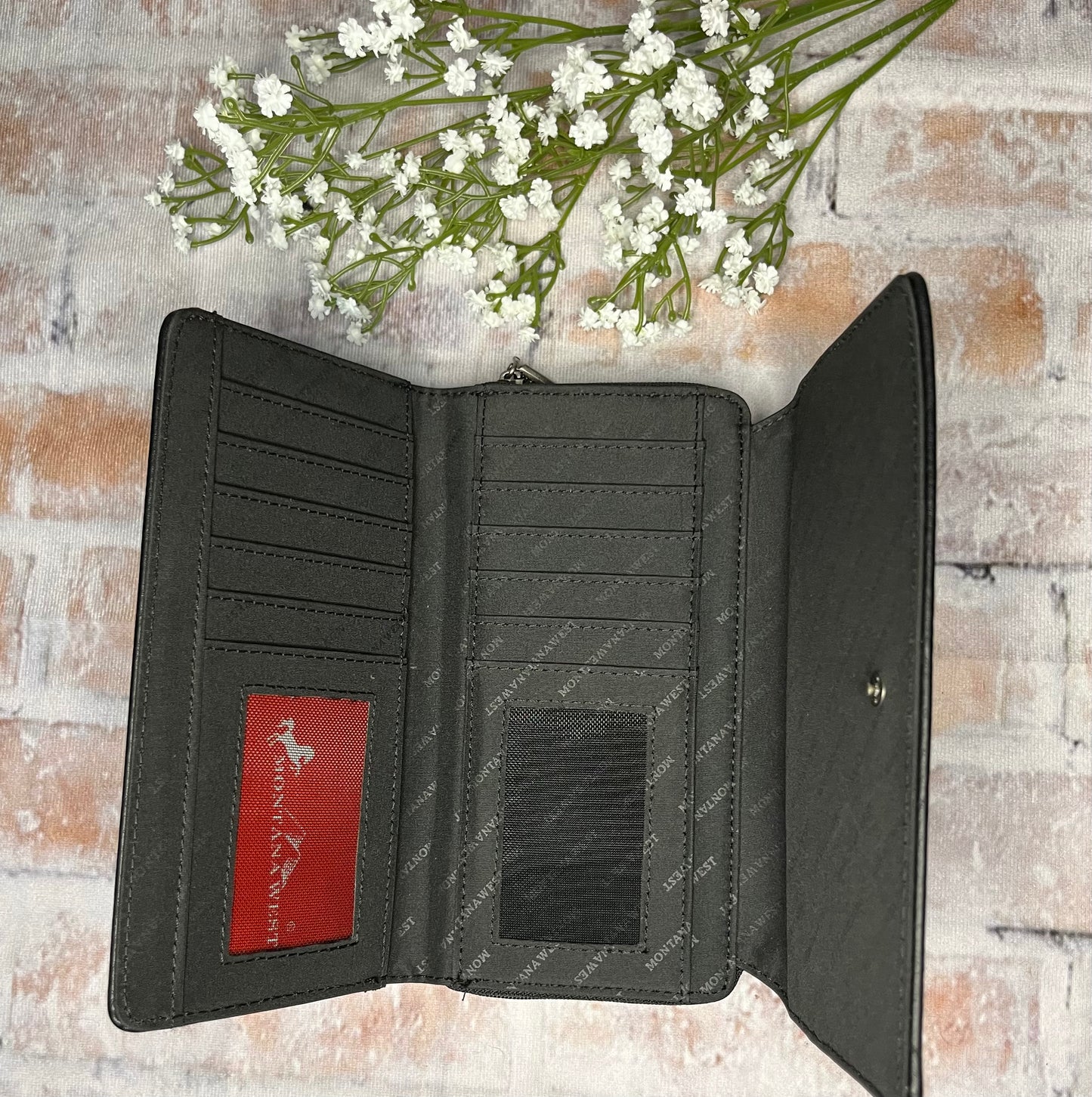 Western Stitch Wallet- Black - The Diamond Spur Boutique