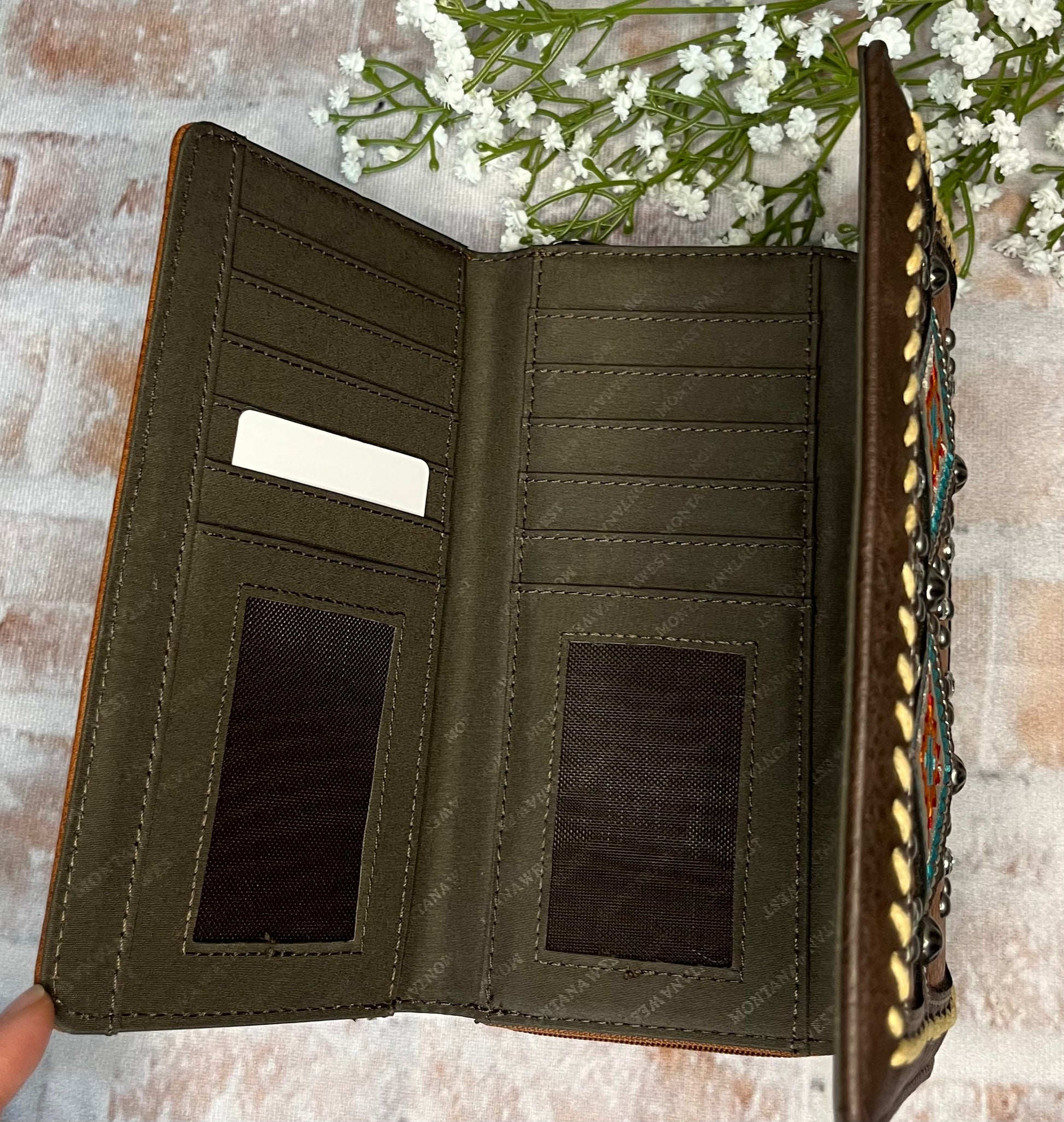 Studded Aztec Wallet - The Diamond Spur Boutique