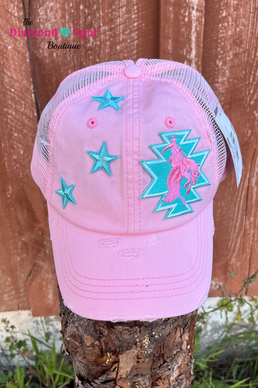 Aztec Bronc Rider Ponytail Hat