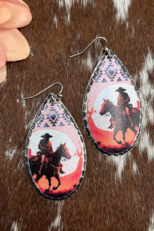 Outlaw Cowboy Teardrop Earrings
