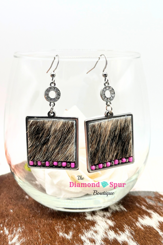 Rita Cowhide Earrings - The Diamond Spur Boutique