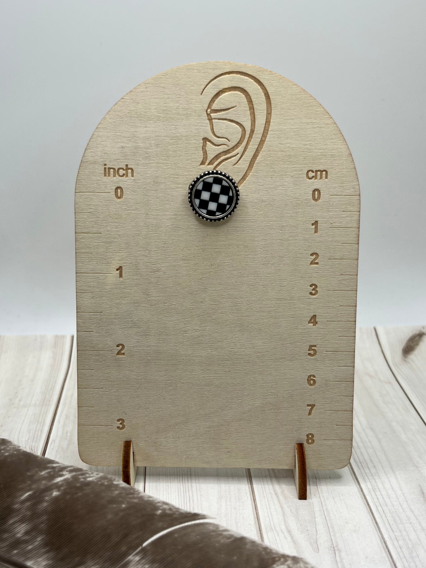 Checkered Stud Earring - The Diamond Spur Boutique