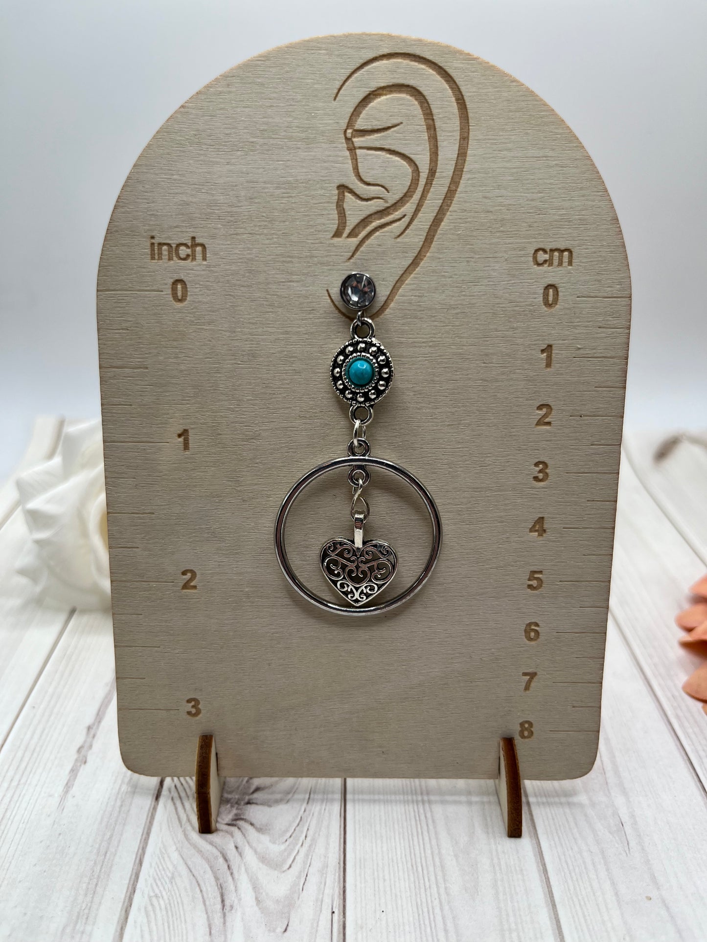 Drop Hoop Heart Earrings - The Diamond Spur Boutique