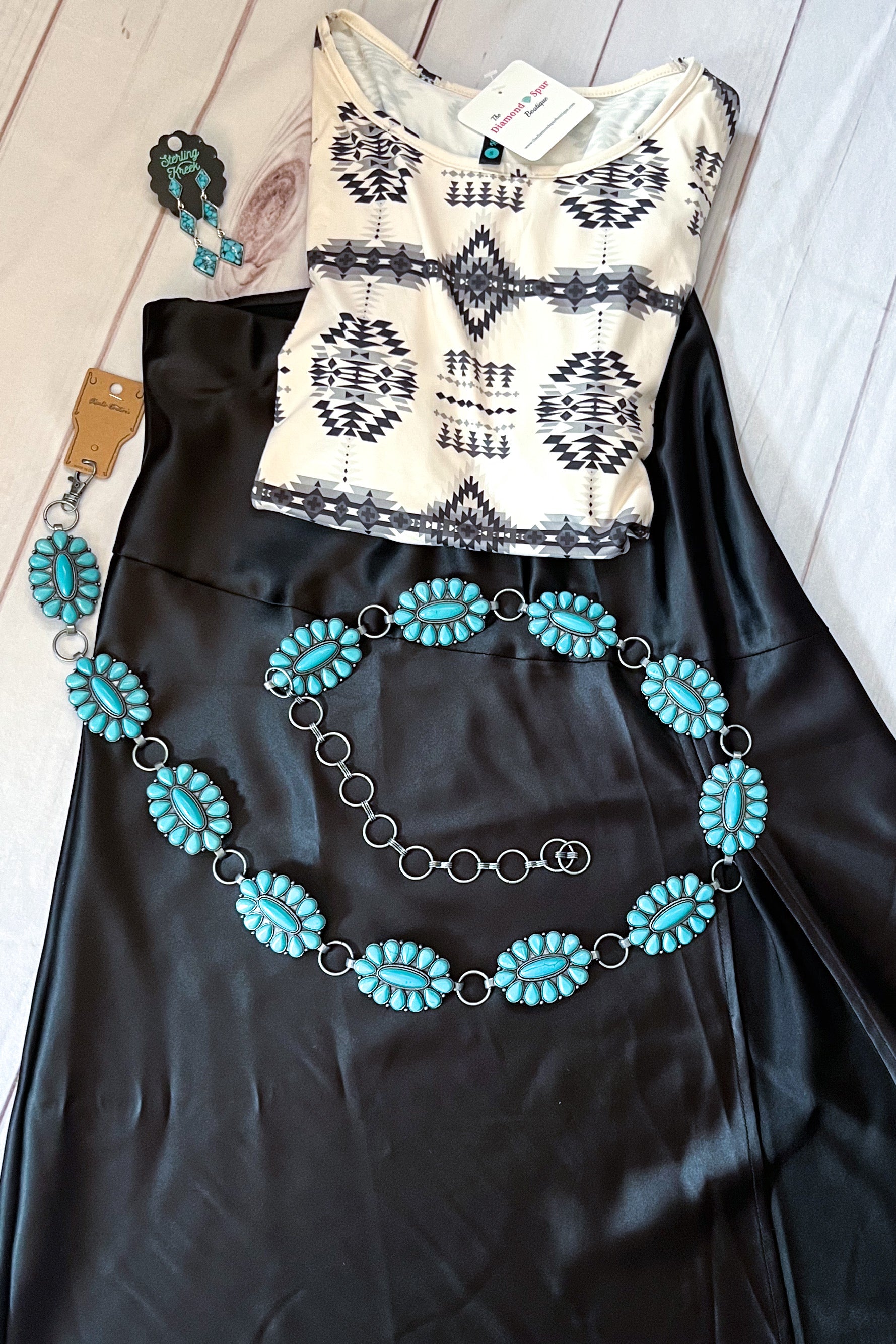 Turquoise Stone Link Belt - The Diamond Spur Boutique