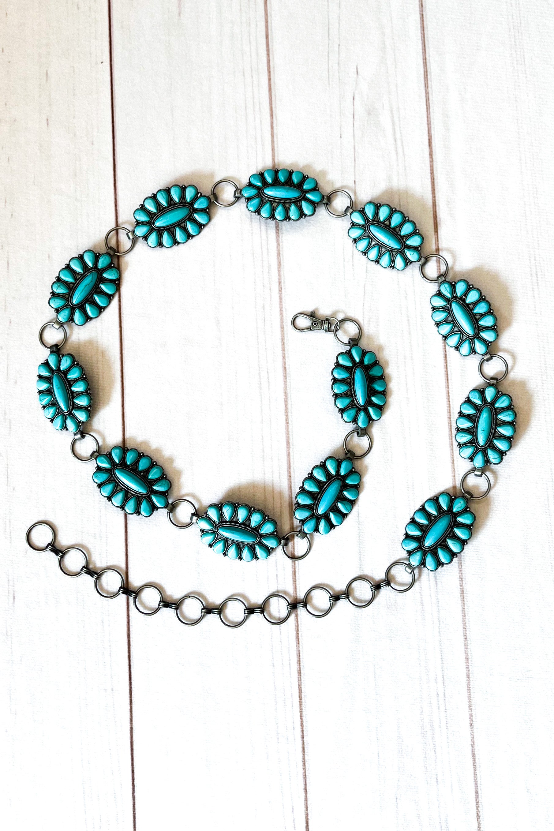 Turquoise Stone Link Belt - The Diamond Spur Boutique