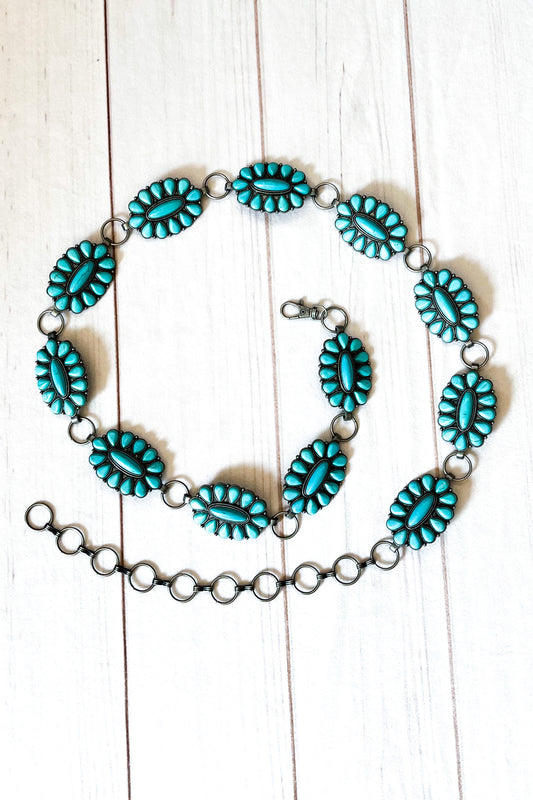 Turquoise Stone Link Belt - The Diamond Spur Boutique