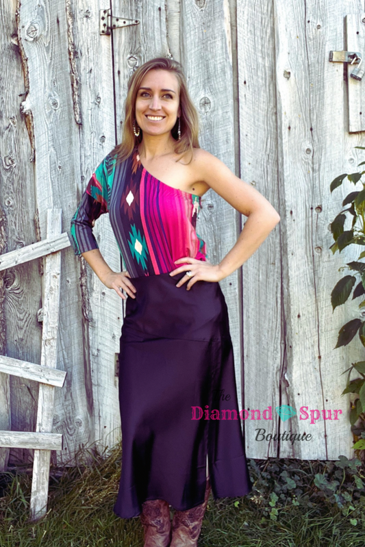 Navajo Nights One Sleeve Top - The Diamond Spur Boutique