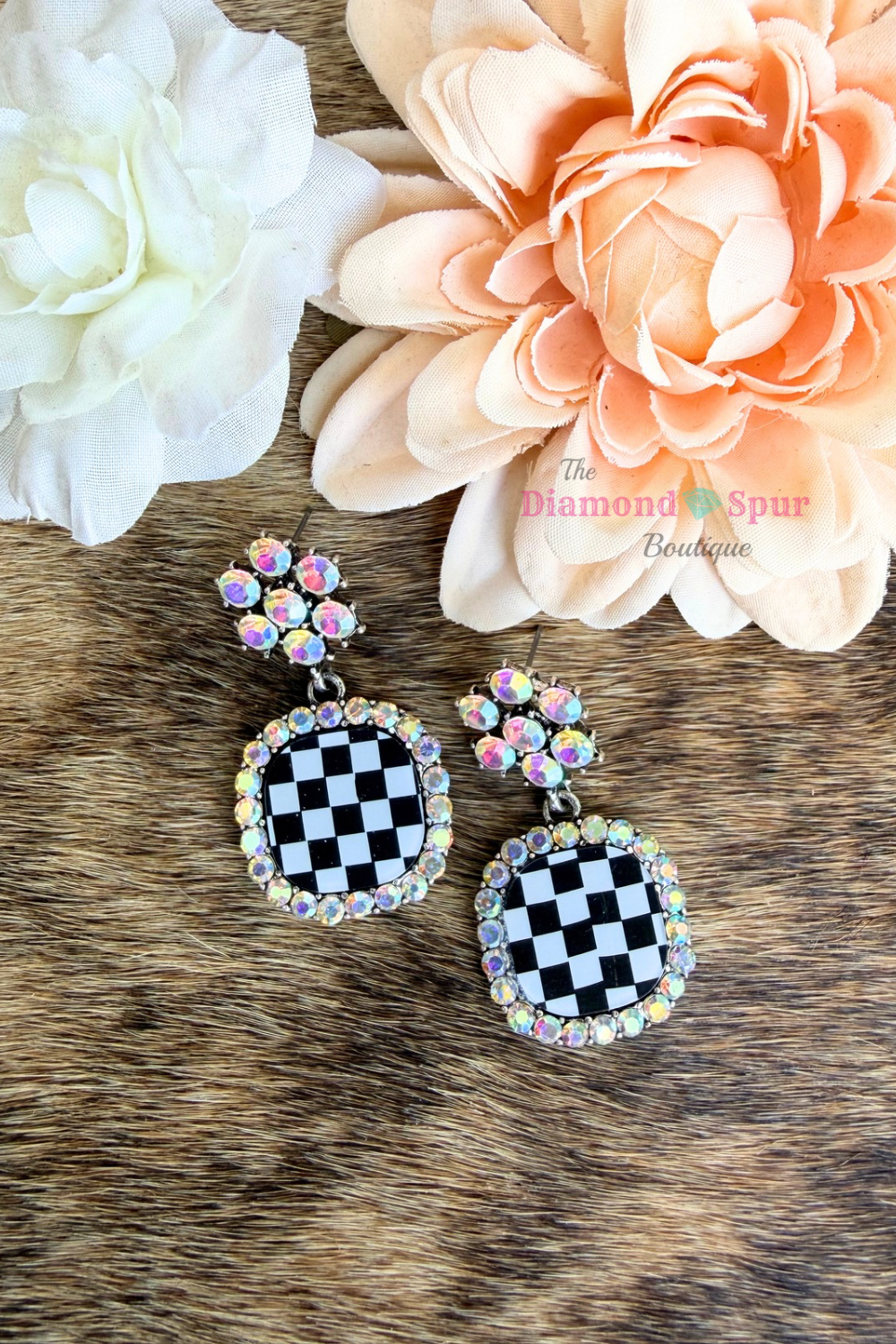 Checkered AB Earrings