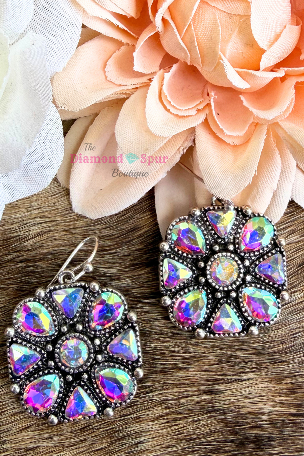 AB Stone Cluster Earrings