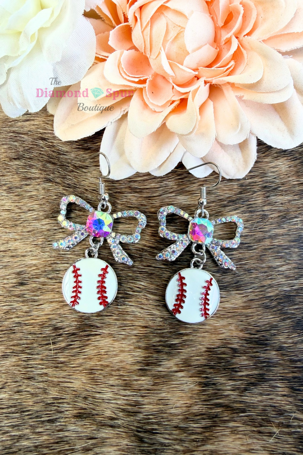 Baseball Bow Earrings