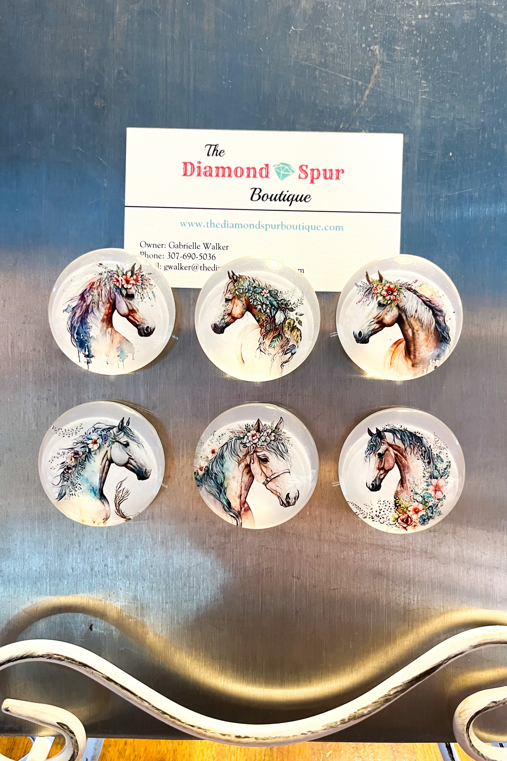 Flower Horse Magnets - The Diamond Spur Boutique