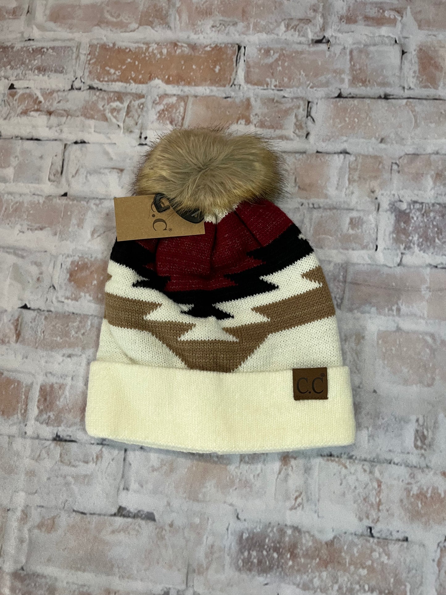 Aztec Pom Beanie - The Diamond Spur Boutique