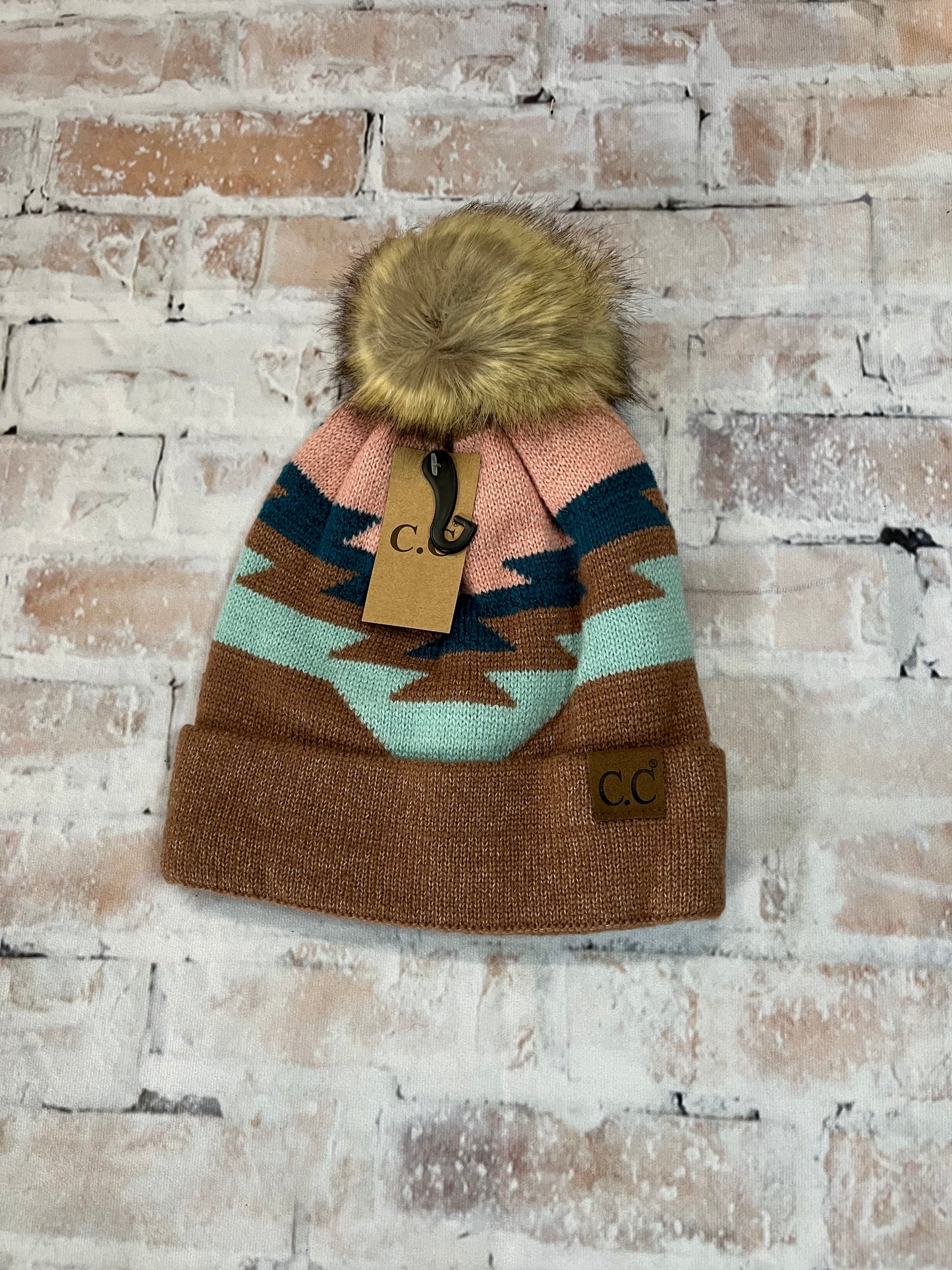 Aztec Pom Beanie - The Diamond Spur Boutique