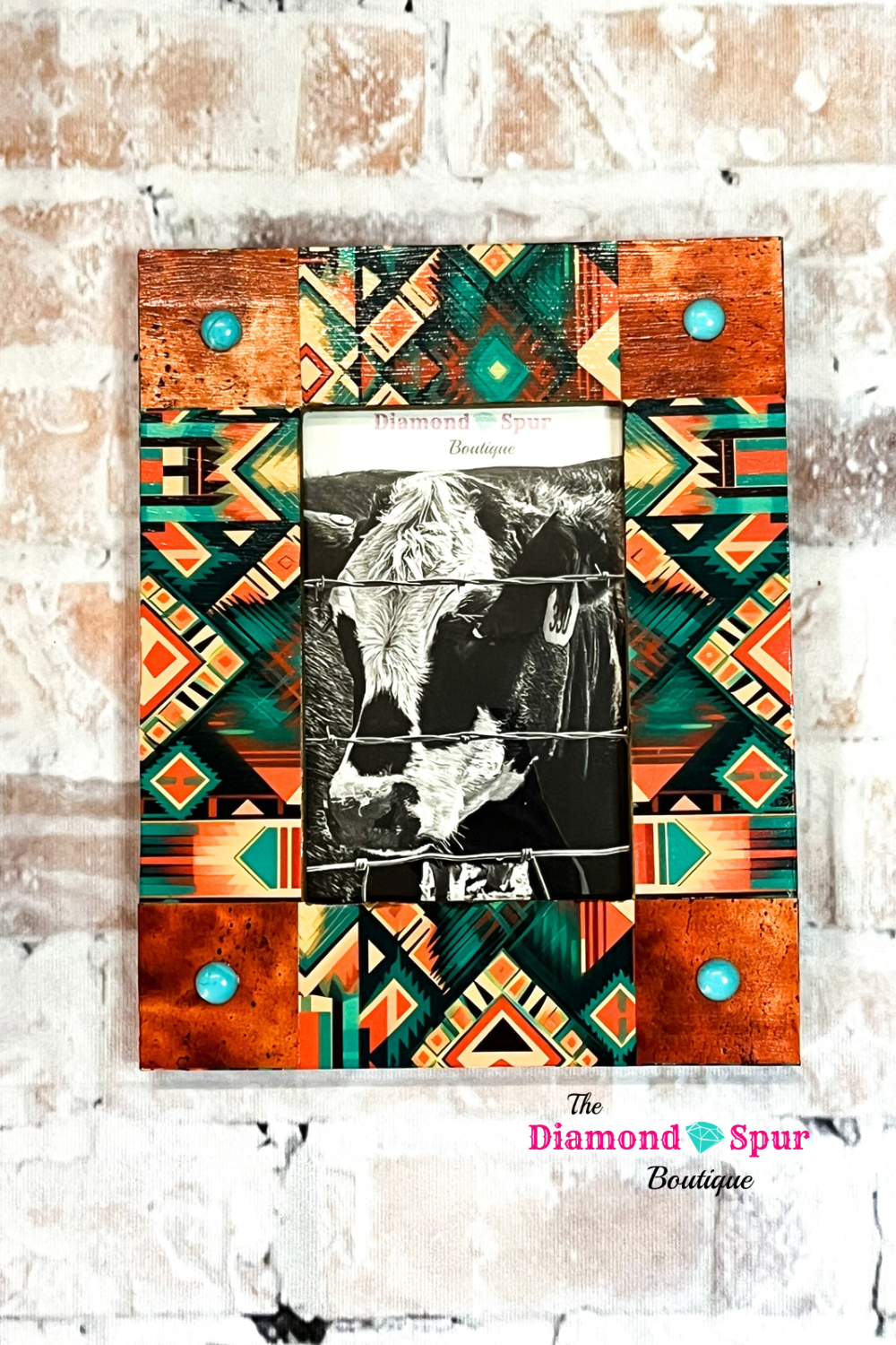 Handcrafted Aztec Picture Frame - The Diamond Spur Boutique
