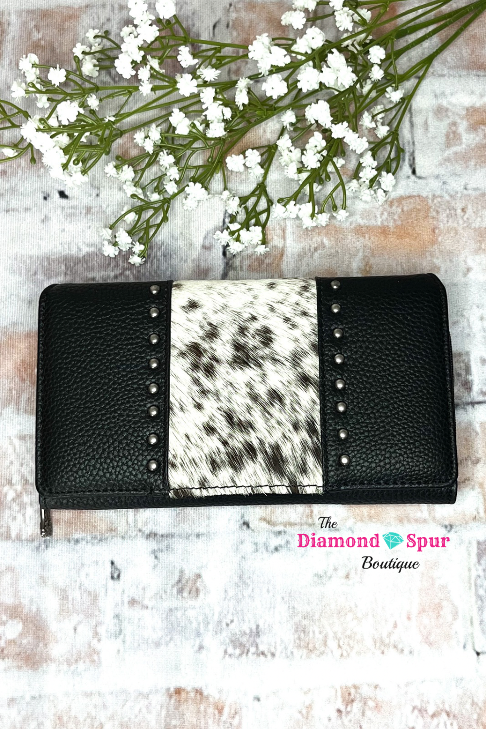 Black Hair On Hide Secretary Style Wallet - The Diamond Spur Boutique