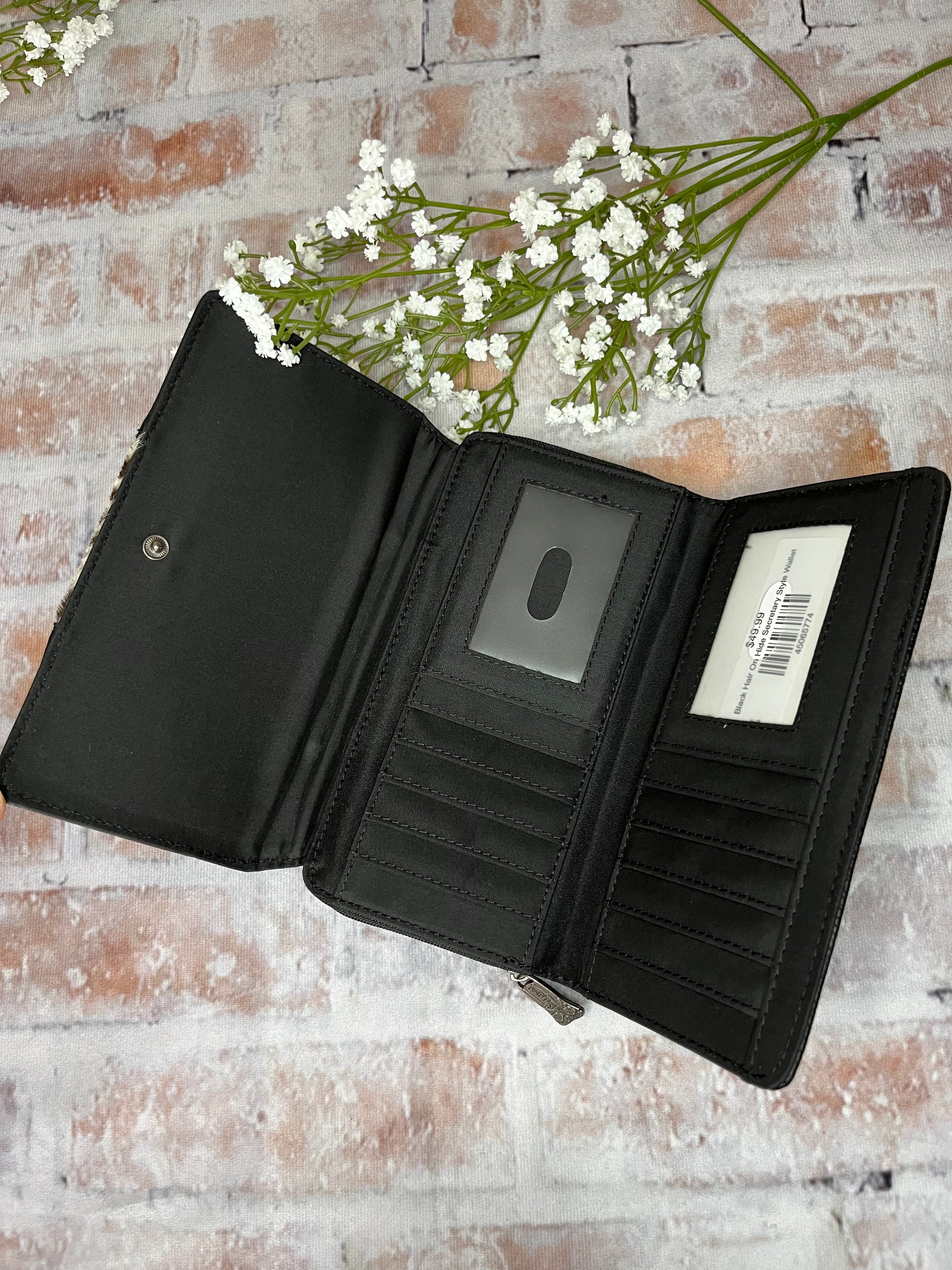 Black Hair On Hide Secretary Style Wallet - The Diamond Spur Boutique