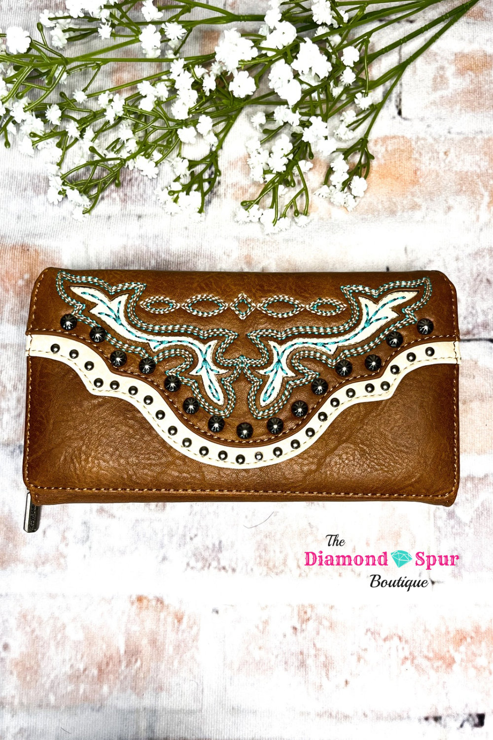 Western Stitch Wallet- Brown - The Diamond Spur Boutique