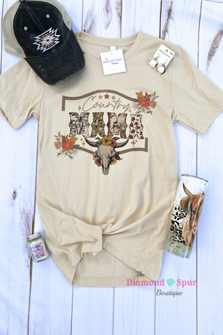 Country Mama Tee Shirt - The Diamond Spur Boutique