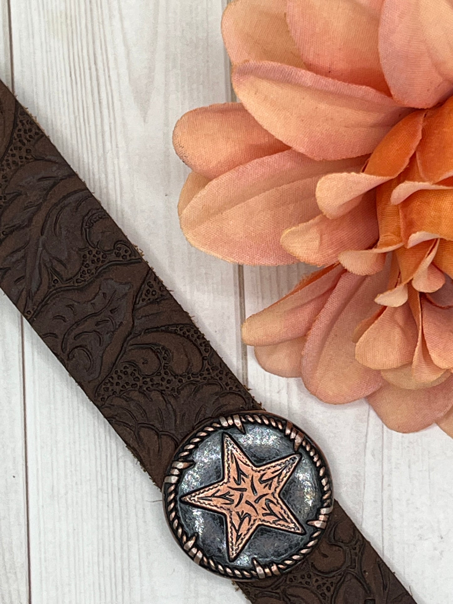 Leather Cuff With Concho Bracelet - The Diamond Spur Boutique
