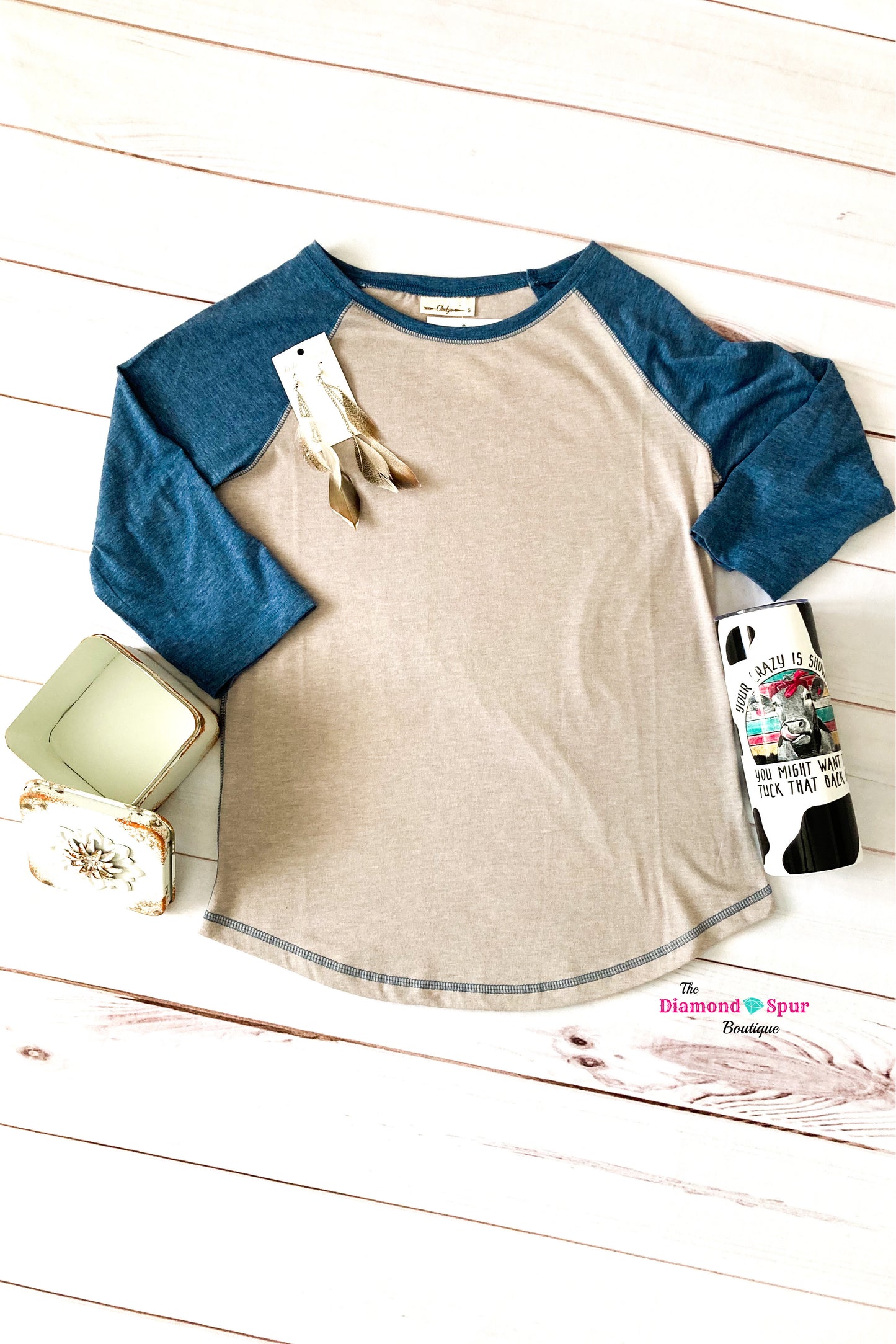 Cheekys Memphis Blue Raglan - The Diamond Spur Boutique