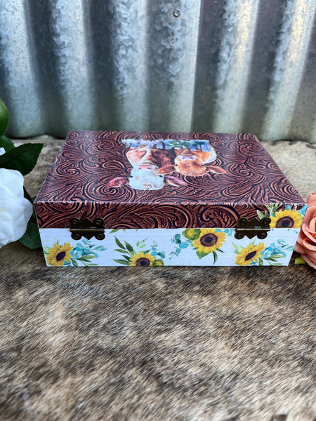 Cows & Sunflowers Jewelry/Keepsake Box