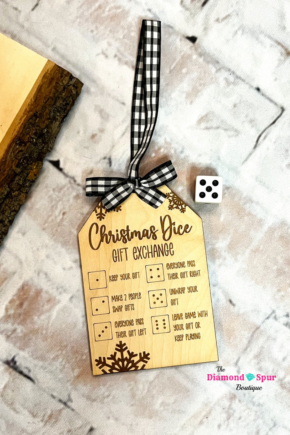 Wood Christmas Dice Game - The Diamond Spur Boutique