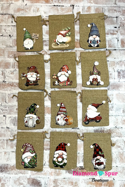 Christmas Gnome Burlap Bags - The Diamond Spur Boutique
