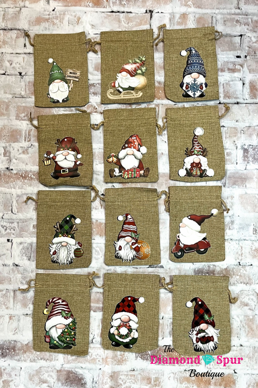 Christmas Gnome Burlap Bags - The Diamond Spur Boutique
