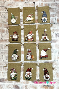 Christmas Gnome Burlap Bags