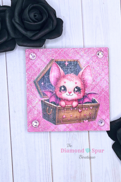 Sparkling Wood Halloween Magnets