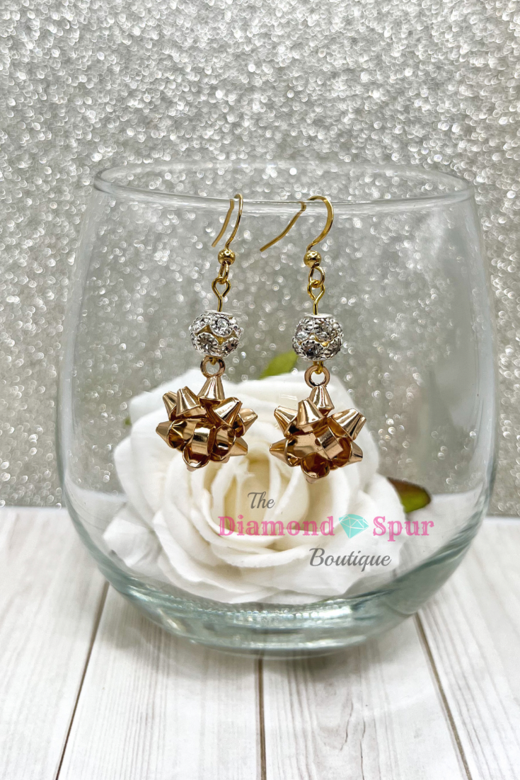 Christmas Bow Earrings - The Diamond Spur Boutique