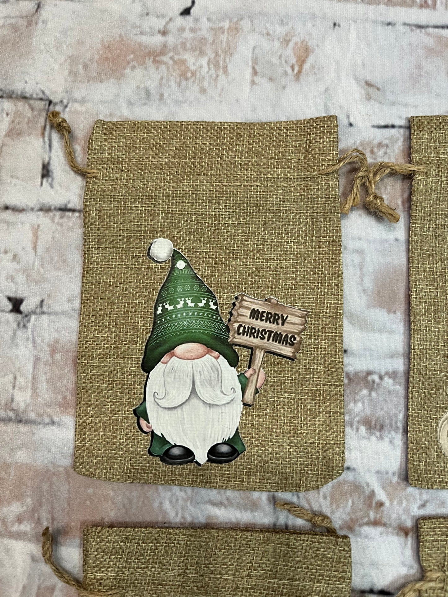 Christmas Gnome Burlap Bags - The Diamond Spur Boutique