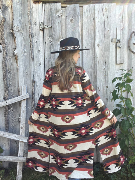 Aztec Open Front Cardigan