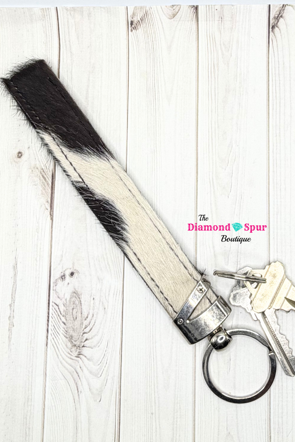 Cowhide Wristlet Keychain